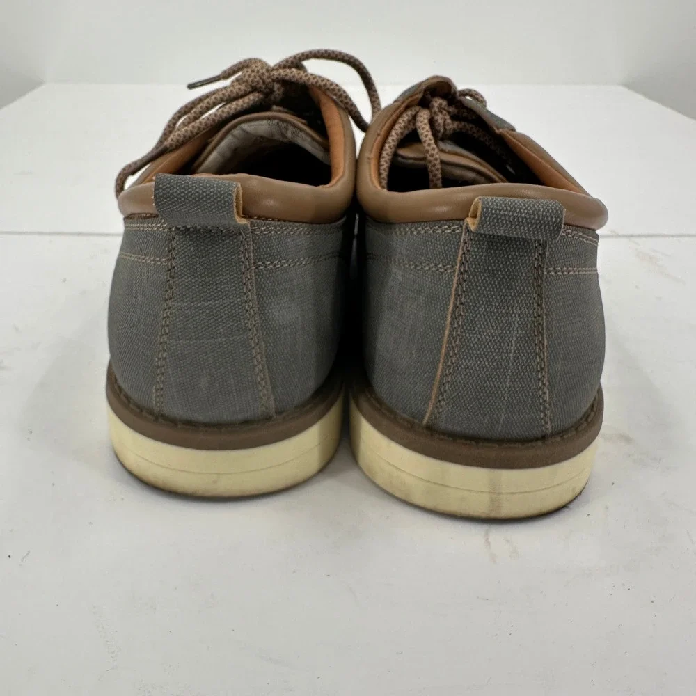 Kkyc Mens Gray Canvas Lace Up Boat Shoes Size‎ 13 Preppy Old Money